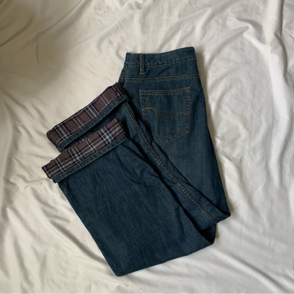 Plaid Flannel Lined Jeans